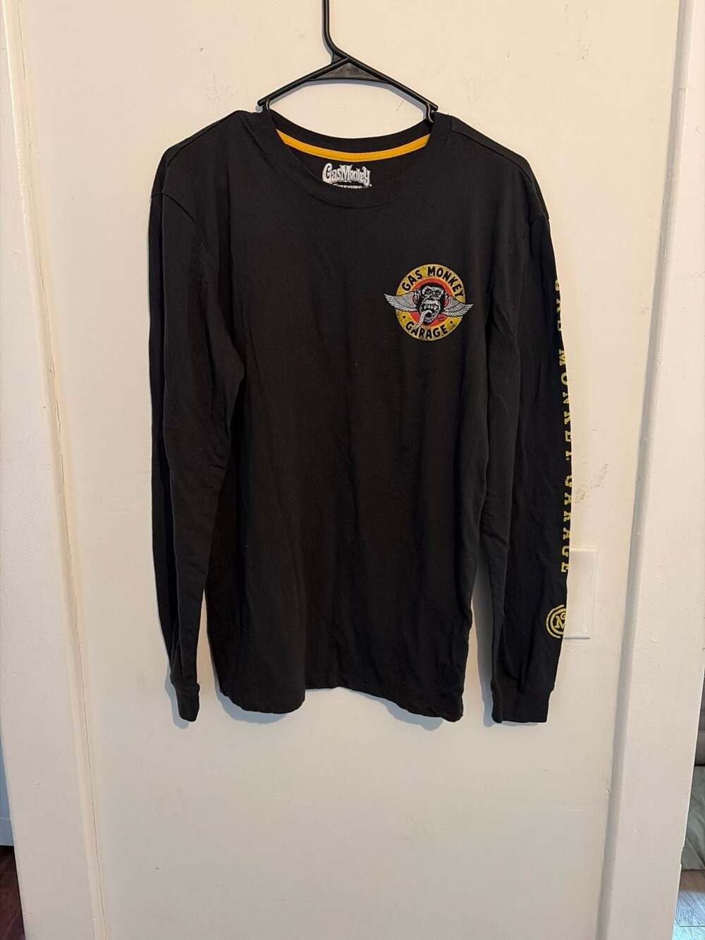 Gas Monkey Garage Long Sleeve Distressed Logo Graphic T-Shirt